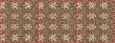 Çiçek. Kahverengi renklerde. Raster illüstrasyonu. Kusursuz dekoratif arka plan, çiçek mandala.