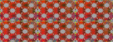 Küçük çiçekteki sevimli çiçek deseni. Varicolobrown raster kusursuz illüstrasyon. Birçok kahverengi ve soyut çiçekli tropikal, pürüzsüz desen.