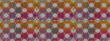 Kusursuz çiçek deseni. Raster illüstrasyonu. Asya tekstil tarzında. Raster illüstrasyonu. Kahverengi renkte çiçekler.