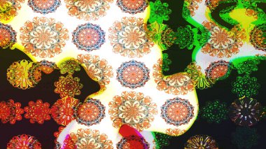 Küçük çiçekteki sevimli çiçek deseni. Raster illüstrasyonu. Çizim.