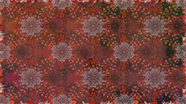 Raster illüstrasyonu. Güzel kumaş deseni. Güzel karalama çiçekleri olan kusursuz çiçek desenleri. Küçük çiçekte sevimli çiçek deseni var..