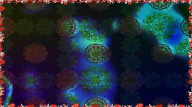 Renkli Bahar Temalı Kusursuz Arkaplan. Güzel kumaş deseni. Raster illüstrasyonunda kusursuz çiçek deseni. Düz Çiçek Elementleri Tasarımı.