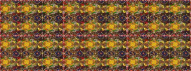 Kahverengi renkli çiçekler. Kusursuz çiçek deseni. Raster illüstrasyonu. Raster illüstrasyonu. Asya tekstil tarzında.