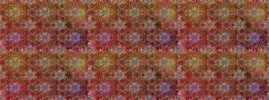 Raster. Kahverengi renkte güzel çiçekler, suluboya desenli, duvar kağıdı, kart ya da kumaş için fayanslı desenler..