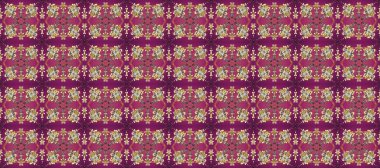 Şam, tasarım için kusursuz desen. Mor, bej ve kahverengi renklerde, altın elementli, pürüzsüz desen.