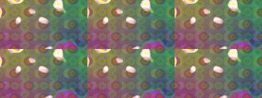 Yeşil renkli Asya tekstili. Çiçek desenli çizim. Raster illüstrasyonu.