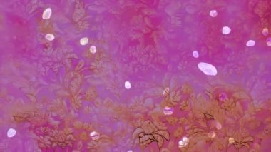 Renkli unsurlarla hareketli arka plan görüntüleri. Çiçekler. Eski model. Bayrak tarzı. Video kaydı. Şablon. Döngü. Kusursuz..