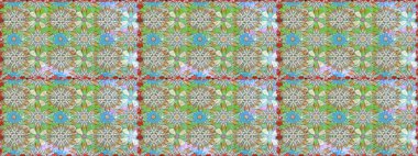 Çiçekli karalama şeklinde Raster çiçek deseni. Nazik, sevimli çiçek arkaplanı. Tarafsız renklerde çiçekler.