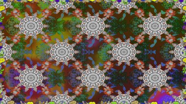 Raster deseni. Çiçekli, suluboya desenli kusursuz çiçek deseni. Süslü kumaş deseni.