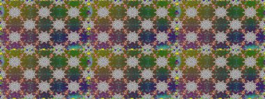 Varicologreen raster pürüzsüz çizim. Bir sürü yeşil ve soyut çiçekli tropik, pürüzsüz bir desen. Küçük çiçekte sevimli çiçek deseni var..