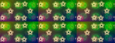 Karla süslenmiş Noel kar taneleri. Noel şenliği geçmişi. Raster illüstrasyonu.