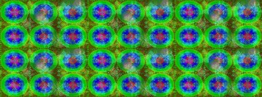 Düz yatıyordu. Kış konsepti Yeşil ve mavi renkte kar tanesinden yapılmış kış deseni. Raster illüstrasyonu.