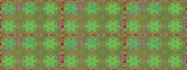 Çok yeşil zarif küçük çiçekler ve yeşil renkli komik böcekler, raster desen, illüstrasyon.