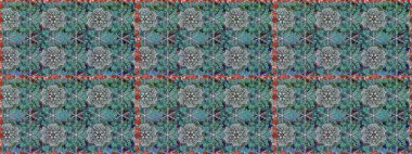 Raster Illustrasyon 'da moda olmayan çiçek deseni. Düz Çiçek Elementleri Tasarımı. Renkli Yaz Temalı Kusursuz Arkaplan. Güzel kumaş deseni.