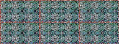 Raster Illustrasyon 'da moda olmayan çiçek deseni. Düz Çiçek Elementleri Tasarımı. Renkli Yaz Temalı Kusursuz Arkaplan. Güzel kumaş deseni.