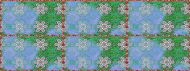 Mavi renkli çiçekler. Kumaş desenli papatya çiçekleri ayrıntıları.