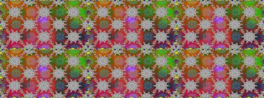 Kusursuz çiçek deseni. Kahverengi renkli Asya tekstili. Raster illüstrasyonu.