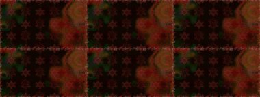 El çizimi çiçek unsurları olan soyut, dikişsiz raster deseni. Kahverengi üzerine kahverengi. Retro tekstil tasarım koleksiyonu. Çiçekli ipek eşarp. 1950 'ler-1960' lar motifleri.