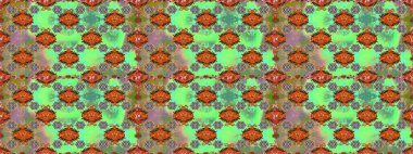 Düz Çiçek Elementleri Tasarımı. Renkli Bahar Temalı Kusursuz Arkaplan. Yeşil renkte zarif çiçek buketi suluboya. Raster illüstrasyonu.