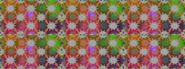 Kusursuz çiçek deseni. Kahverengi renkli Asya tekstili. Raster illüstrasyonu.