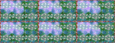 El yapımı çiçek ve bitki koleksiyonu. Robot resim tarzı mavi renkler. Şirin karalama çiçekleri olan kusursuz çiçek desenleri. Raster illüstrasyonu. Raster illüstrasyonu.