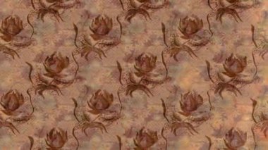 Renkli unsurlarla hareketli arka plan görüntüleri. Çiçekler. Eski model. Bayrak tarzı. Video kaydı. Şablon. Döngü. Kusursuz..