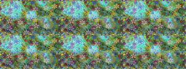 Sabıka fotoğraflarında, bebek kıyafetlerinde, duvar kâğıtlarında, paket kutularında falan kullanılabilir. Raster. Zarif, parlak ve kusursuz yeşil çiçek deseni tasarımı.