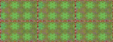 Yeşil renkte çiçeklerle süslenmiş kusursuz çiçek deseni. Suluboya tarzında yeşil renkte çiçekler.