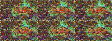 Düz Çiçek Elementleri Tasarımı. Kusursuz desenli, modaya uygun kumaş deseni. Şirin çiçek elementleri. Raster illüstrasyonu. Renkli Bahar Teması Kusursuz Arkaplan.