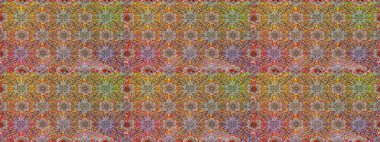 Kahverengi renkte çok kahverengi, zarif küçük çiçekler ve komik böcekler, raster desen, illüstrasyon.