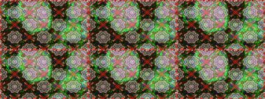 Çiçek desenleri yeşil renklerde, el yapımı papatyalar, papatyalar. Tekrarlayan çiçek arkaplanı, zarif yeşil çiçek duvar kağıdı.