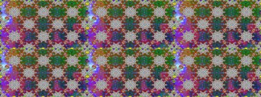 Raster illüstrasyonu. Renkli Bahar Temalı Kusursuz Arkaplan. Şirin çiçek elementleri. Kusursuz desenli, modaya uygun kumaş deseni. Düz Çiçek Elementleri Tasarımı.