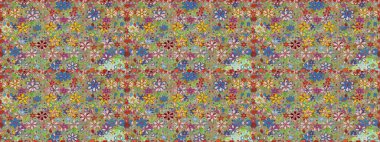 Raster illüstrasyonu. Çiçeksiz arka plan. Şatafatlı bahar bahçesi dokusu. Çiçek deseni.