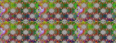 Çiçekli güzel suluboya desen. Yeşil renklerde. Raster illüstrasyonu.