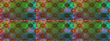 Raster illüstrasyonu. Yeşil yapraklı yabani çiçekler. Suluboya, elle çizilmiş. Kusursuz arkaplan deseni.