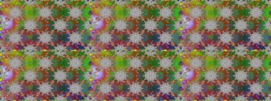 Çiçekli güzel suluboya desen. Yeşil renklerde. Raster illüstrasyonu.