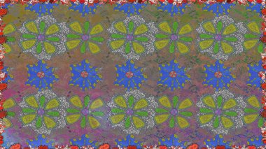 Motley illüstrasyonu. Küçük çiçekte güzel bir desen. Çiçekli yaz çiçekleri. Moda baskıları için zarif bir şablon. Kusursuz. Küçük renkli çiçekler..