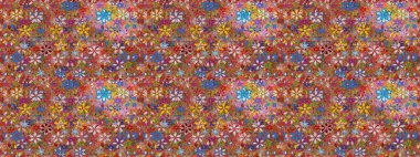 Kahverengi renkli çiçekler. Kusursuz çiçek deseni duvar kâğıdı olarak kullanılabilir. Raster illüstrasyonu.