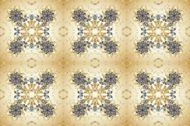 Altın rengi bej, nötr ve gri renkte altın elementlerle. Kusursuz klasik raster altın desenli. Geleneksel oryantasyon süsü. Klasik vintage arkaplan.