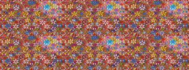 Kahverengi renkli çiçekler. Kusursuz çiçek deseni duvar kâğıdı olarak kullanılabilir. Raster illüstrasyonu.