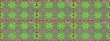 Ağaç dallı bahar çiçekleri ile desen, çiçek siluetiyle yeşil renkler. Raster deseni.