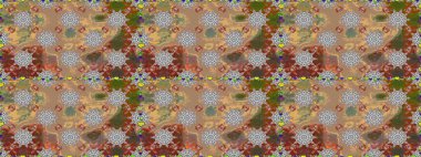 Düz Çiçek Elementleri Tasarımı. Raster illüstrasyonu. Renkli Bahar Temalı Kusursuz Arkaplan. Şirin çiçek elementleri. Kusursuz desenli. Moda desenli..