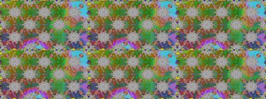 Düz Çiçek Elementleri Tasarımı. Raster illüstrasyonunda kusursuz çiçek deseni. Süslü kumaş deseni. Renkli Bahar Teması Kusursuz Arkaplan.