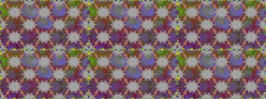 Çiçek ve yapraklı çiçek deseni. Raster illüstrasyonu. Küçük çiçekli şirin desen.