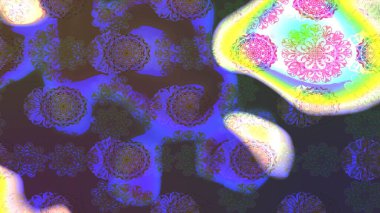 Çiçek desenli raster, mor çizgi grafik desenli soyut raster arkaplan. Modern stil dokusu.