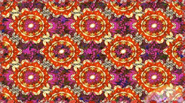 Kusursuz raster arka plan. Kahverengi renklerde grafiksel, modern, pürüzsüz desen. Kusursuz çiçek deseni. Duvar kâğıdı barok, İspanyol kumaşı.