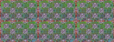 Renkli Bahar Temalı Kusursuz Arkaplan. Kusursuz desenli, modaya uygun kumaş deseni. Düz Çiçek Elementleri Tasarımı. Raster illüstrasyonu. Şirin çiçek elementleri..