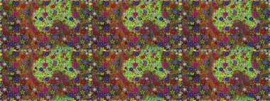 Çiçekli karalama şeklinde Raster çiçek deseni. Raster illüstrasyonu. Nazikçe, yaz çiçekleri kahverengi renklerde.