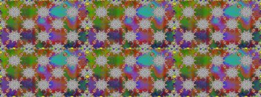 Raster illüstrasyonu. Kahverengi renkte yaz çiçekleri. Raster deseni. Küçük çiçekte sevimli çiçek deseni var..