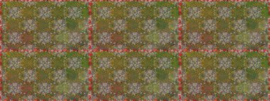 Raster illüstrasyonu. Kusursuz çiçek deseni duvar kâğıdı olarak kullanılabilir. Kahverengi renkte çiçekler.